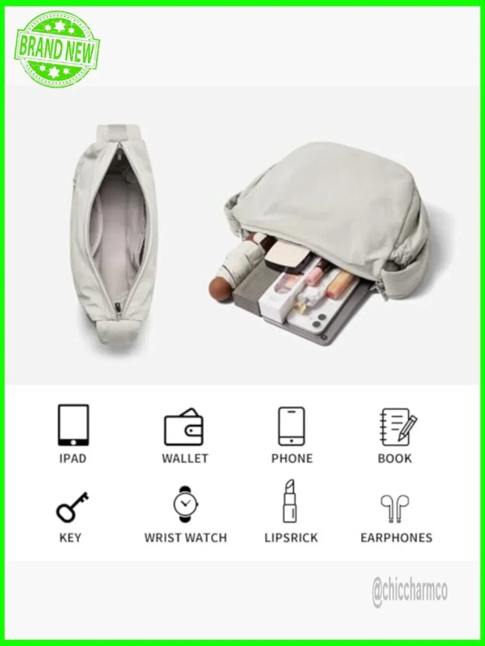 Large Waterproof Nylon Crossbody Bag Anti-Theft Hobo Purse Travel Daily